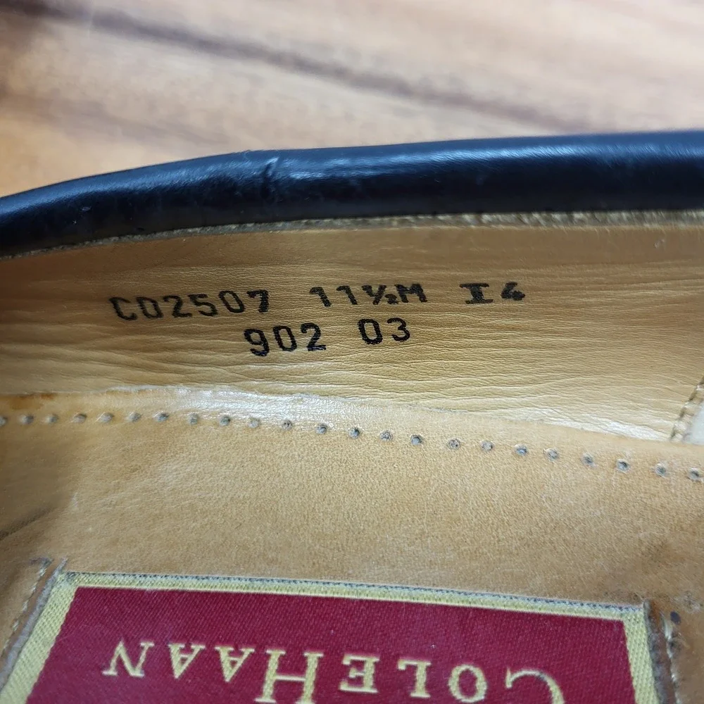 Cole Haan Penny Loafers Mens 11.5 Black Leather Slip‎ On Shoes C02507